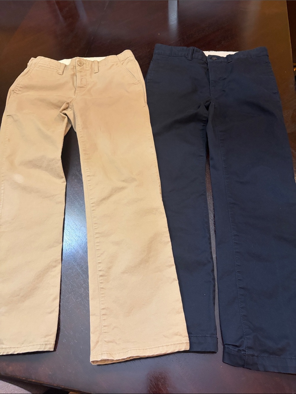 GAP Youth 12 Husky Chino Pants - Tan and Black-adjustable waist